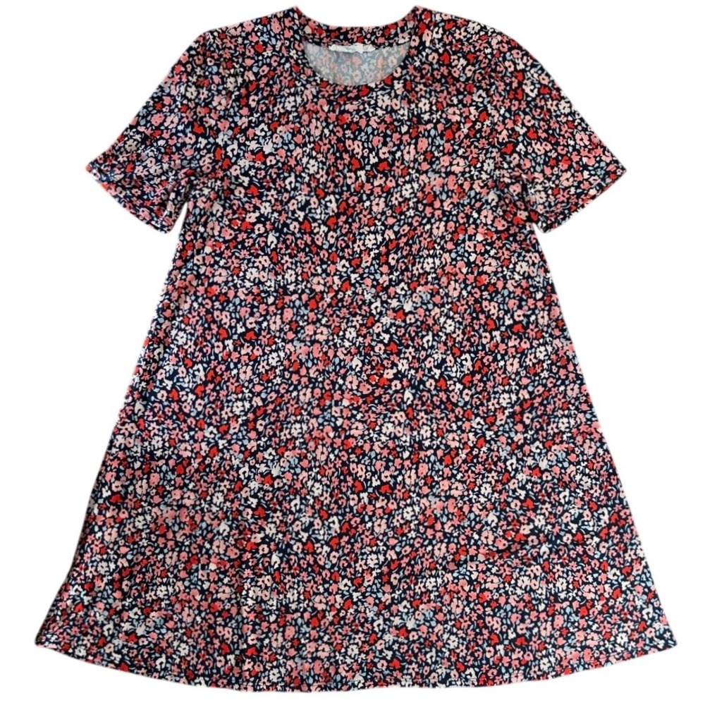 BCBG Generation Short Sleeve Pink Floral T-shirt Dress Women's Size‎ Large